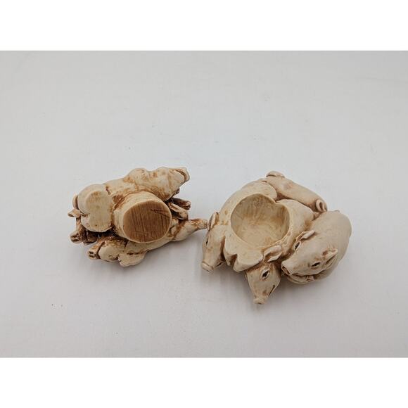 S.I.A.B Resin Pig Pile Trinket Box Handmade in England 2.5" - Picture 2 of 4